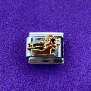 💛 Y2K Stainless Steel 18k Gold Santa Sleigh Charm Link